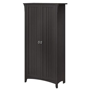 bush furniture salinas bathroom storage cabinet with doors, vintage black