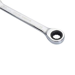 Jetech Double Box End Ratcheting Wrench (15/32 Inch x 1/2 Inch) - Heavy Duty Cr-V Box Ratcheting Gear Spanner