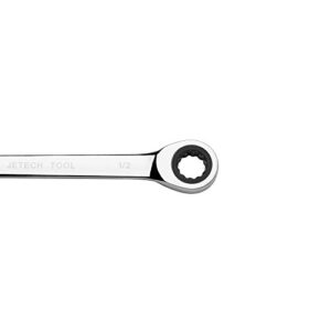 Jetech Double Box End Ratcheting Wrench (15/32 Inch x 1/2 Inch) - Heavy Duty Cr-V Box Ratcheting Gear Spanner