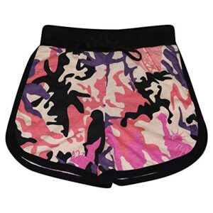 kids girls shorts 100% cotton gym sports camouflage baby pink summer hot pants