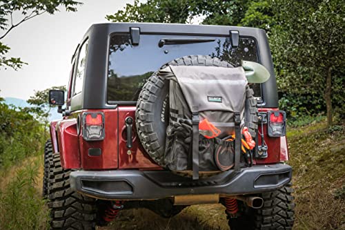 ALL-TOP Spare Tire Trash Bag, Heavy Duty Truck Tailgate Trash Bag, Cargo Storage Bag for Jeep, Truck, SUV or Car, Fit up to 40'' Tire (Rhino Grey)