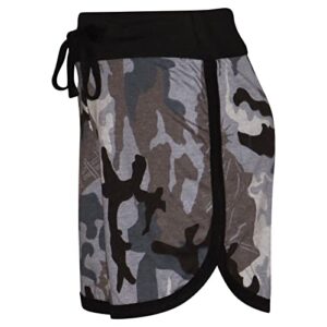 Kids Girls Shorts 100% Cotton Gym Sports Camouflage Charcoal Summer Hot Pants