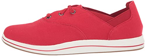 Clarks womens Breeze Ave Sneaker, Red Canvas, 10 Wide US