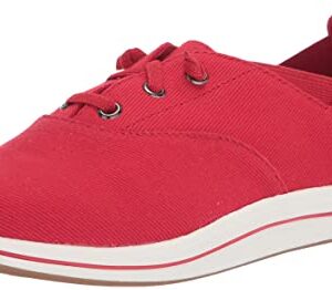 Clarks womens Breeze Ave Sneaker, Red Canvas, 10 Wide US