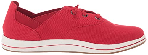 Clarks womens Breeze Ave Sneaker, Red Canvas, 10 Wide US