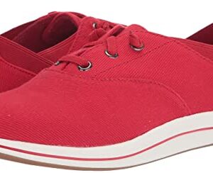 Clarks womens Breeze Ave Sneaker, Red Canvas, 10 Wide US