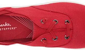 Clarks womens Breeze Ave Sneaker, Red Canvas, 10 Wide US