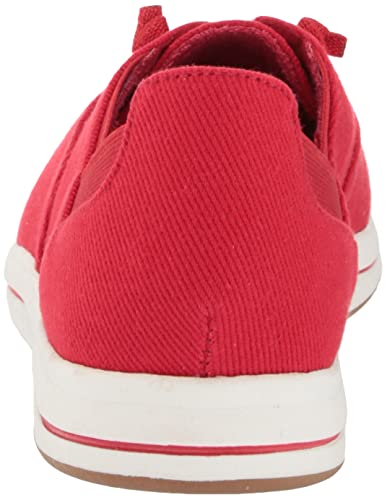 Clarks womens Breeze Ave Sneaker, Red Canvas, 10 Wide US