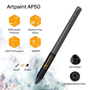 GAOMON PD1161 Drawing Tablet 11.6 Inch IPS Tilt Support Pen Display - Drawing Pad with 8 Shortcuts and 8192 Levels Battery-Free AP50 Stylus Black