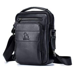 baigio men's genuine leather shoulder bag messenger briefcase crossbody handbag satchel travel bag