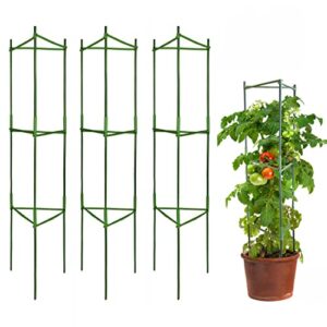 derlights tomato cages deformable plant supports, 3pack plant cages tomato stakes garden cages, multi-functional tomato trellis for climbing vegetables with 9pcs clips