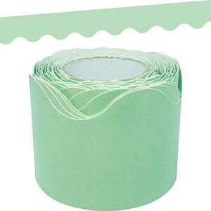 teacher created resources mint green scalloped rolled border trim - 50ft - decorate bulletin boards, walls, desks, windows, doors, lockers, schools, classrooms, homeschool & offices