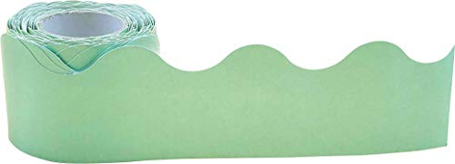 Teacher Created Resources Mint Green Scalloped Rolled Border Trim - 50ft - Decorate Bulletin Boards, Walls, Desks, Windows, Doors, Lockers, Schools, Classrooms, Homeschool & Offices