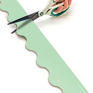 Teacher Created Resources Mint Green Scalloped Rolled Border Trim - 50ft - Decorate Bulletin Boards, Walls, Desks, Windows, Doors, Lockers, Schools, Classrooms, Homeschool & Offices