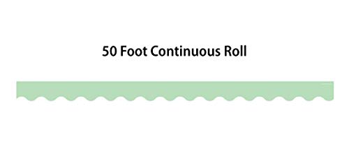 Teacher Created Resources Mint Green Scalloped Rolled Border Trim - 50ft - Decorate Bulletin Boards, Walls, Desks, Windows, Doors, Lockers, Schools, Classrooms, Homeschool & Offices