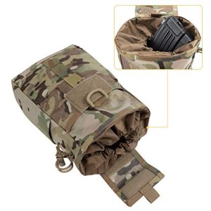 EXCELLENT ELITE SPANKER Molle Dump Pouch Drawstring Magazine Utility Pouch Folding Dump Pouch Waist Bag(Multicam)