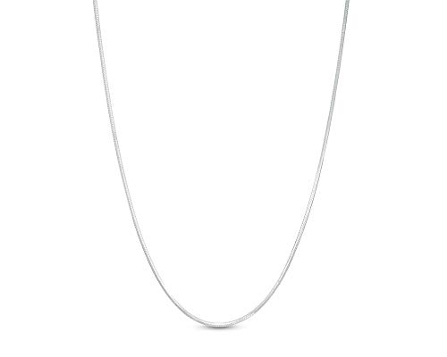 ARGENTO REALE 1MM- 2MM Sterling Silver Round Snake Chain Necklace- Solid Sterling Silver Italian Chain For Pendants, Flexible 925 Snake Chain, 16-30 Lobster Clasp