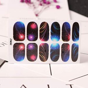 SILPECWEE 6 Sheets Starry Sky Galaxy Nail Polish Strips Self Adhesive Nail Wraps Nail Polish Stickers for Women Nail Art Stick on Nails with 1pc Nail File