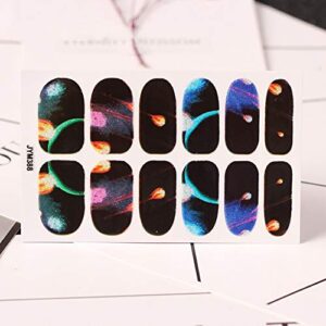 SILPECWEE 6 Sheets Starry Sky Galaxy Nail Polish Strips Self Adhesive Nail Wraps Nail Polish Stickers for Women Nail Art Stick on Nails with 1pc Nail File