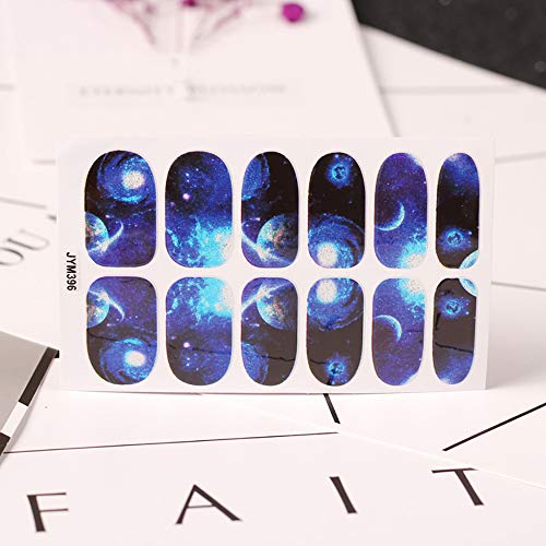 SILPECWEE 6 Sheets Starry Sky Galaxy Nail Polish Strips Self Adhesive Nail Wraps Nail Polish Stickers for Women Nail Art Stick on Nails with 1pc Nail File