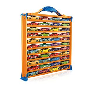 hot wheels rack n' track storage for 44 cars or other toys - showcase, display box, collector's case, collector's box, multicoloured, cars are not included (hwcc9)