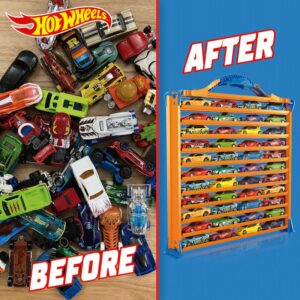 Hot Wheels Rack N' Track Storage for 44 Cars or Other Toys - Showcase, Display Box, Collector's Case, Collector's Box, Multicoloured, Cars are Not Included (HWCC9)