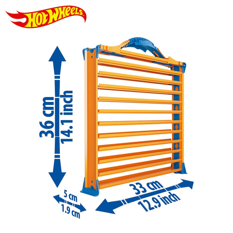 Hot Wheels Rack N' Track Storage for 44 Cars or Other Toys - Showcase, Display Box, Collector's Case, Collector's Box, Multicoloured, Cars are Not Included (HWCC9)