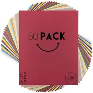 golden state art, pack of 50, uncut 11x14 mats - assorted colors - bevel cut, acid free, 4-ply thickness white core - great for frames, artworks, prints, pictures, photos