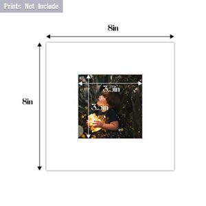 Golden State Art, Pack of 10, 8x8 White Picture Mats Mattes with White Core Bevel Cut for 4x4 Photo