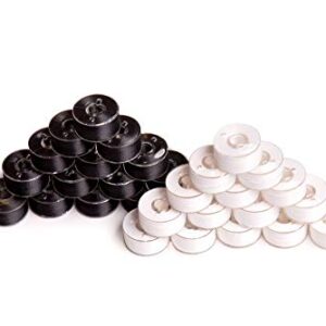 144 Black/White Prewound Bobbins for Brother Embroidery Machine Size A (156) 90 Weight