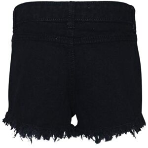 Kids Girls Denim Bermuda Skinny Ripped - Shorts Denim S03 Jet Black_5-6