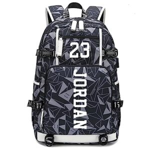 basketball player star j-ordan luminous backpack travel student backpack fans bookbag for men women (style 4)