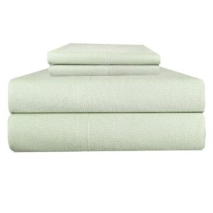 thermee micro flannel california king-size sheet set, machine wash-dry, no pilling, 18" deep pocket, 2 king pillowcases, mint