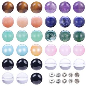 300pcs gemstone round loose beads wholesale natural stone beads with spacer beads and elastic string for bracelets jewelry making