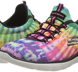 Skechers Women's Summits-Looking Groovy Sneaker, Black/Multi, 8.5 M US