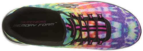 Skechers Women's Summits-Looking Groovy Sneaker, Black/Multi, 8.5 M US