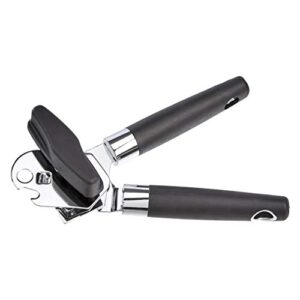 amazon basics can opener, black soft grip handle