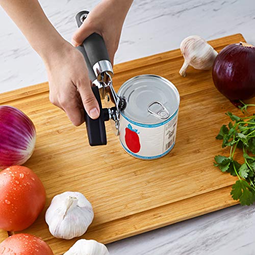 Amazon Basics Can Opener, Black Soft Grip Handle