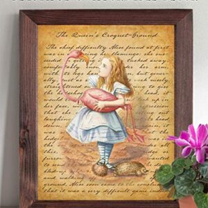 Alice in Wonderland Prints - 8x10 Unframed Wall Art Print Poster - Perfect Alice in Wonderland Gifts and Decorations (The Queen's Croquet)