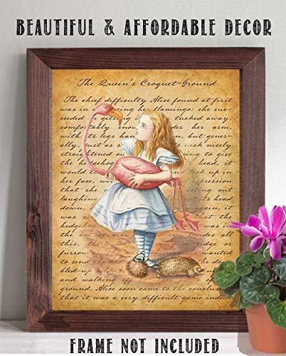 Alice in Wonderland Prints - 8x10 Unframed Wall Art Print Poster - Perfect Alice in Wonderland Gifts and Decorations (The Queen's Croquet)