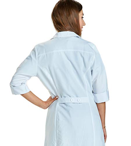 Reina ST2664 Stretch 30 inch Length White lab Coat with 3/4 Sleeves (L)