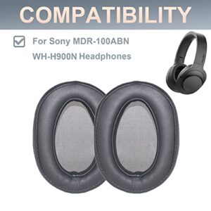 WH-H900N Replacement Ear Pads Protein PU Leather Ear Cushion Compatible with Sony WH-H900N and MDR-100ABN Headphones (Dark Grey)