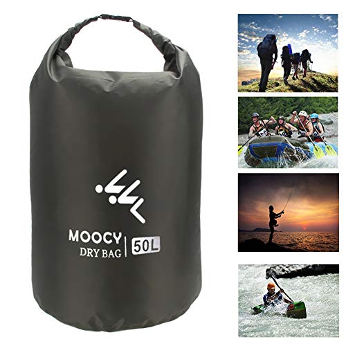 Coherny 5L/20L/50L Waterproof Dry Bag Roll Top Sack Kayaking Rafting Boating Swimming Dry Organizer Beach Fishing Storage Bag Outdoor Canoe Kayak Rafting Drifting Bag (50L - Dark Green)