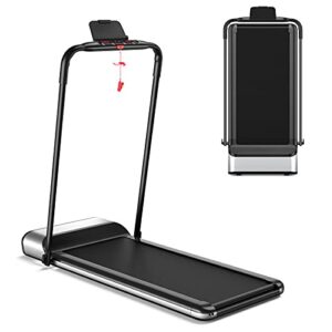 goplus folding treadmill, ultra-thin installation-free foldable electric treadmill, low noise, walking jogging machine, portable superfit treadmills for home office