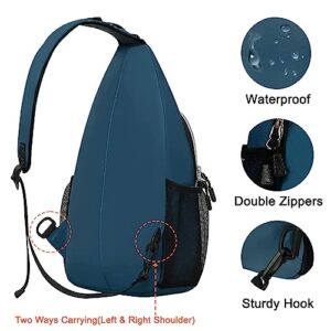 MOSISO Sling Backpack, Multipurpose Crossbody Shoulder Bag Travel Hiking Daypack, Deep Teal, Medium