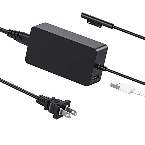 Surface Laptop Charger Surface Pro Charger Power Supply 65W 15V 4A Magnetic Replacement AC Adapter Compatible with Surface Pro 3/4/5/6/7/8/9/X Surface Go1/2/3 Surface Book1/2/3 Surface Laptop1/2/3/4