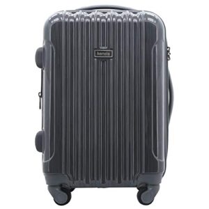 kensie women's alma hardside spinner luggage, expandable, gun metal, carry-on 20-inch