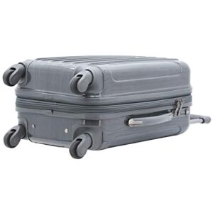 kensie Women's Alma Hardside Spinner Luggage, Expandable, Gun Metal, Carry-On 20-Inch