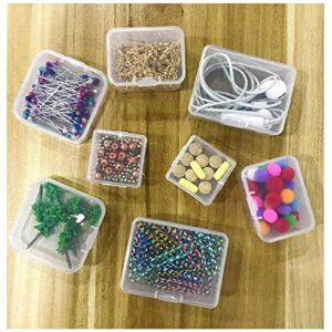 Pcxino 40 Pack 4 Size Small Clear Storage Box,Clear Plastic Beads Storage Containers Box with Hinged Lid for Small Items and Craft Projects