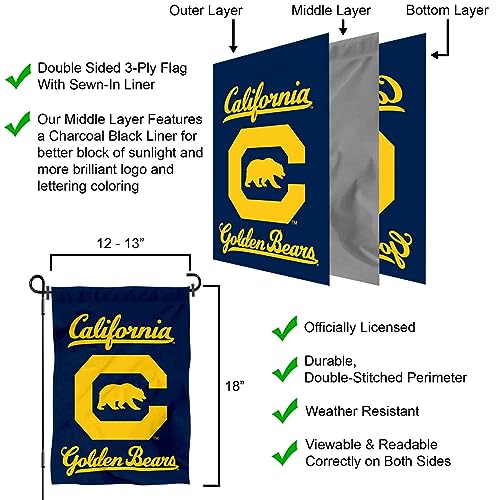 Cal Berkeley Golden Bears Block C Logo Garden Flag